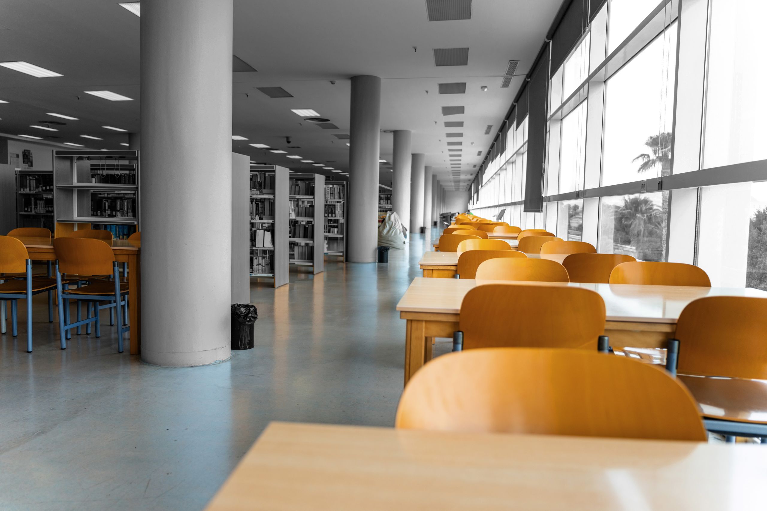 empty university library